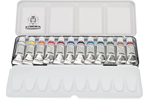 ‎SCHMINCKE Schmincke – HORADAM® GOUACHE Farbkasten kompakter Metallkasten mit 12 feinsten, fabstarken Gouachefarben in 5 ml Tuben, 72716097, Malset