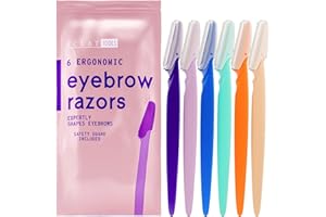 ECLAT SKINCARE Eyebrow Razor & Facial Razor – Face Razor With NETT Blade – More Precise, Better Exfoliation – Hair Removal & Dermaplaning Blades for Face - Eyebrow Shaver, Face Razors For Women, Face Shaver – 6 PCS