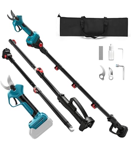 panthem 2-in-1 accu-takkenschaar, telescopische elektrische snoeischaar, compatibel met Makita 18 V, maximaal bereik tot 4,1 m, 43 mm snijopening, borstelloze motor (zonder batterij en oplader