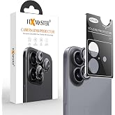 Fixmaster iphone 17 Uyumlu Kamera Lens Koruyucu, Siyah, Orijinal Rengiyle Kusursuz Uyum, Darbe Emici, 9H Temperli Cam, Kolay 
