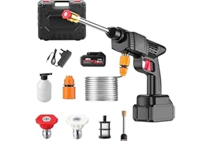 ATLDMPHIC Portable Cordless Electric Washer, 21V High-Pressure Spray Water Gun for Car, Cordless Washer Machine with Accessories Kit, Portable Water Spray Gun Cleaner for Car, Garden, Fence, Floor Cleaning