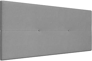 LA WEB DEL COLCHON - Cabecero tapizado Julie para Cama de 135 (145 x 55 cms) Gris Claro Textil Suave