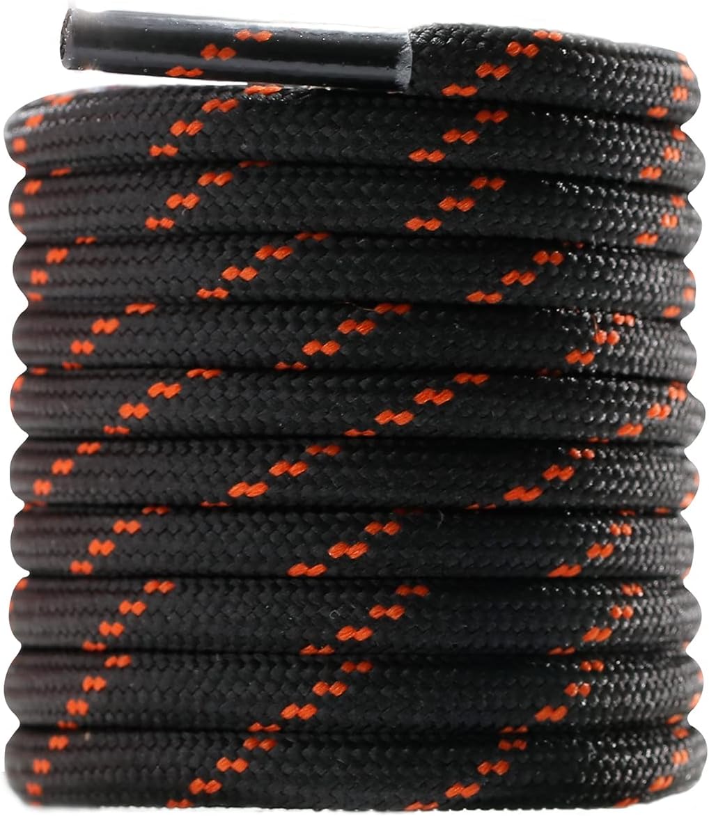 CCSOFTIME Round Work Boot Laces - Heavy Duty, Thick Replacement Laces for Men, Women, Adults - Walking, Hiking, Steel Toe, Safety, Hunting Boots