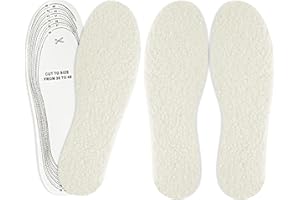 BTONGE 2 Paar Einlegesohlen mit Schafwolle Natürlichem Kork, Wärme Schuheinlagen Winter Lammwoll Einlagen Schuhe Thermo Pads Wollsohle Wintereinlegesohlen Schaffellsohlen für Damen Herren Erwachsene 36-47