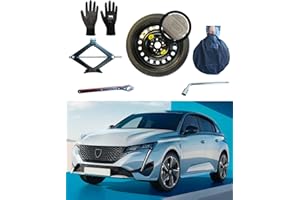 D'ANGELO 1988 Kit Roue de secours 17" compatible avec Peugeot 308 (2013>) avec Cric, Clé, Gants et Sac