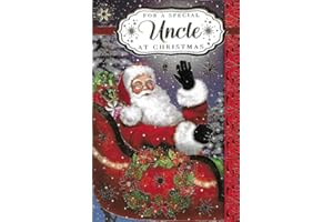GREETINGLES Beautiful Embossed Christmas Card & Envelope 9" x 6" To Relative (Uncle)