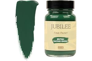 Guild Lane Jubilee Furniture Paint - British Racing Green 60ml - Multi-Surface Paint for Wood, Metal, Glass & More - Durable, Water-Based, Soft Sheen Finish - No Primer or Wax Needed