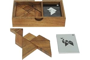 Namesakes® Double Tangram – Jeu Classique en Bois pour Jouer Entre Amis et en Famille – Un Puzzle logique Amusant pour Adultes et Enfants