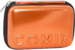 COMIX - Astuccio Scuola, Astuccio Maxi Zip per Bambini e Ragazzi, con Set Cancelleria Incluso, Cover Rigida con Maxi Logo in Rilievo e Tirazip in Metallo, 21 x 14,5h x 6,5 cm