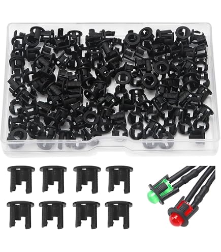 RLECS LED-Halter 5 Mm – 50 Stück, Kunststoff Schwarz, Für Leuchtdioden-Montage