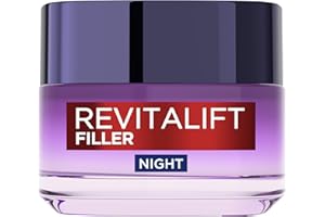 L'OREAL PARIS L’Oréal Paris Revitalift Filler Replumping Anti-Ageing Night Cream, Smooth Wrinkles, Moisturise, and Replumps Skin with Micro and Micro-Epidermic Hyaluronic Acid, 50ml