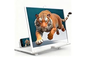 ‎JOHNBOLIN Mobile Phone Screen Magnifier 2026 Upgrade, HD Mobile Phone Magnifier, 3D Screen for Mobile Phone for All Smartphones, Perfect for Watching Movies, Videos (White, 10 Inches)