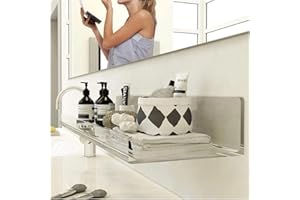 MGKolbe® Mensole bagno plexiglass 30/40/50 cm Porta accessori adesivo senza foratura Si fissa e non si stacca, Organizer cucina Porta spezie tazzine caffe, Medicine Integratori (2Pz. 50 x 10 cm)