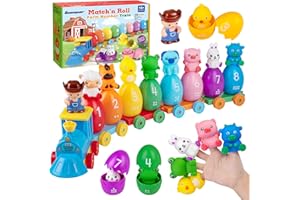 Quanquer Tren De Juguete De Granja para Niños Juego Educativo Montessori para Contar, Clasificar Y Emparejar Regalo Ideal De Navidad O Cumpleaños para 1 A 3 Años