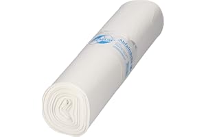 DEISS PREMIUM Lot de 25 sacs poubelle en polyéthylène basse densité recyclé Blanc 70 l