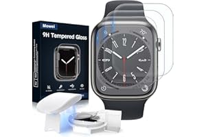 Mowei ochraniacz ekranu 45 mm do Apple Watch Series 8/7, szkło hartowane 3D 9H, pełne pokrycie bez pęcherzyków, wodoodporna osłona Infinite HD, 3-pak (2022)