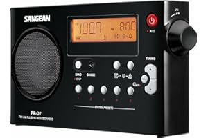 Sangean PR-D7 - Radio portátil (Pantalla LCD de 3.3" , 7.2 voltios, Inalámbrico y alámbrico), Negro