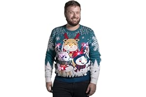 OFF THE RACK Unisex Men's Christmas LED Jumper Light Up Funny Santa Rudolph Llama Reindeer Xmas Tree Women's Sweaters