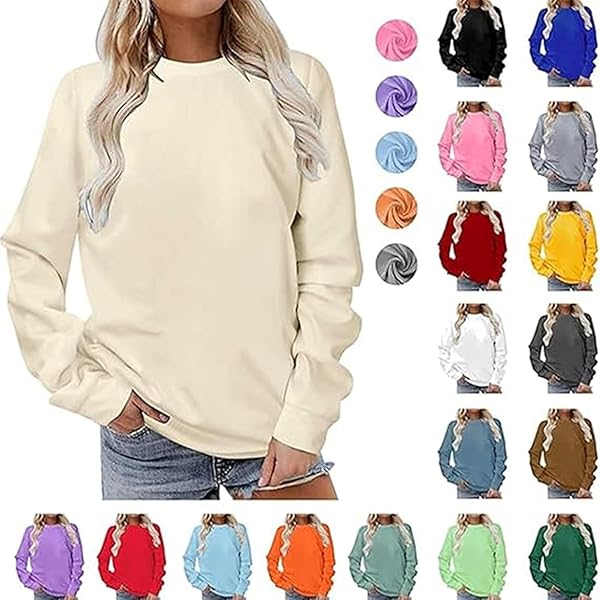 VIYUANH Damen Pullover Mit Smile Druck - Lässiges Sweatshirt Aus Baumwolle Für Herbst/Winter