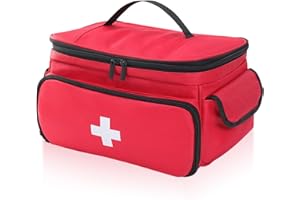 Zasjon Botiquín de Primeros Auxilios, Portátil Bolsa Médica Vacio Gran Capacidad Bolsa Botiquin Médico Vacío con Correa, Impermeable Botiquin Viaje para Hogar,Viajes