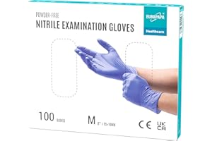 EUROPAPA® Pack of 100 Disposable Nitrile Gloves Latex Free Non Sterile Latex Free