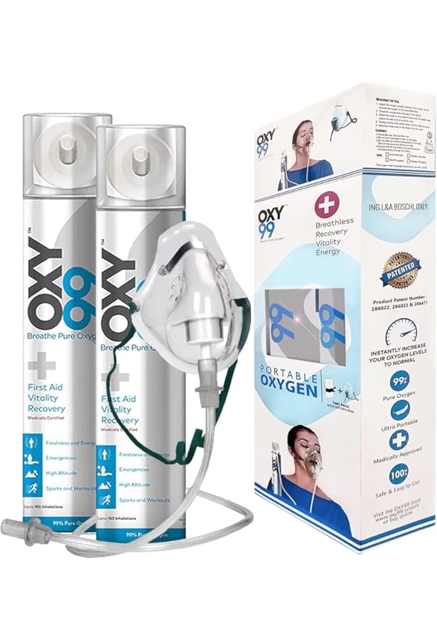 Buy OXY99 Oxygen Face Mask 2 Pack with Adjustable Elastic