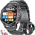 FEELNEVER Smart Watch for Men with Wireless Call Function, Military Smartwatch with Heart Rate SpO2 Blood Pressure Sleep Monitor, IP67 Waterproof Tactical Fitness Watch for Android iPhone Phone, Black