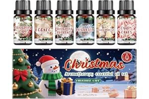 GENERIC Lot de 6 huiles parfumées de Noël, pour fabrication de bougies de vacances, parfum pour fête, sucre d'orge, canneberge, savon, bougie pour adultes, salon, chambre à coucher