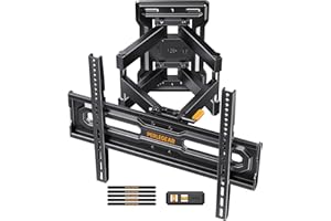 Perlegear Support Mural TV Orientable et Inclinable pour TV de 23 à 70 Pouces Jusqu'à 50 kg, Support TV Ajustable avec Inclinaison, Max VESA 400x400mm, PGMF18