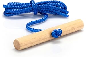 COM-FOUR® Premium sledge leash with wooden handle, extra long toboggan accessories Pull rope for sledges, Made in Germany!