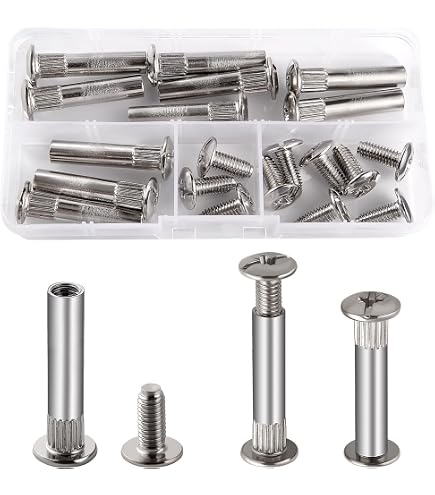 160 Viti Per Libri Chicago, Acciaio Inox Argentato, M5, Misure Multiple 4-15mm, Kit Per Pelle E Fai Da Te