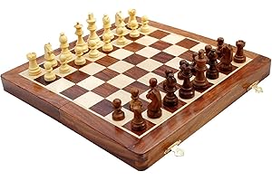 Zap Impex ® Drewniany, magnetyczny szach, składany szachownica, 12 cali