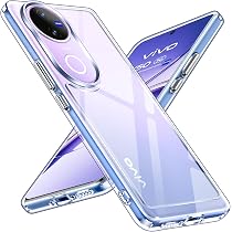 Handyhülle Für Vivo V50 5G - Transparent Mit Glitzer, Stoßfest & Stylisch In Lila