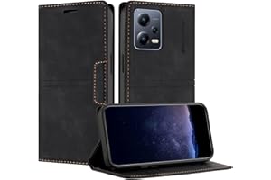 TOUCASA Funda Tipo Cartera para Xiaomi Redmi Note 12 5G/Poco X5 5G, Cuero Flip Folio Carcasa, Funda con con Soporte Plegable magnética incorporada para Redmi Note 12 5G (Negro)