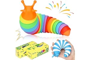 Luclay 2Pcs Fidgets Slug Spielzeug,Stress Abbauen 3D Fidget Slugs Spielzeug,Lustige Flexible Kreative Schnecke Spielzeug für Kinder Erwachsene