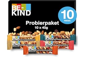 ‎BE-KIND BE-KIND® Probierpaket, 10er Box mit 5 verschiedenen Geschmacksrichtungen, 10 x 40g Riegel