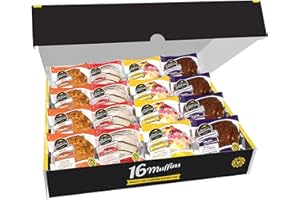 WOWBOXME Assorted Topped Mixed Muffins, 4 Flavours, 16 Muffins per Box (1 Box (16 Muffins))