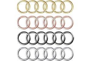 LAKSOL 20 pièces Mousqueton Rond, Snap Ressort Anneau Boucle Crochet à Ressort Joint Torique Snap Trousseau Crochet Clips en Alliage de Zinc 28mm pour Porte Clés, Sac