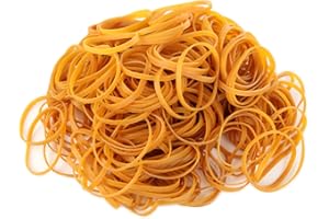 ELKFLEE 300 Pcs Natural Elastic Rubber Bands Sturdy Stretchable Thick Rubber Bands Heavy Duty Strong Elastic Stationary Natural Elastic Large Bands for Home School Office Workshop Supplies, Yellow, 6cm