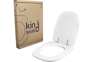 KING SEAT Copriwater in MDF, serie Square della Pozzi Ginori, Bianco con cerniere in ottone cromato.