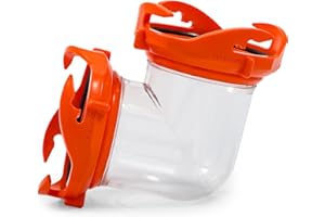 Camco Rhino 90-Degree Tote Tank Adapter | Features a Clear Low-Profile 90-Degree Elbow, Heavy-Duty Resin Construction, and 4 Bayonet Prongs on Each End for an Odor-Tight Locking Action (39485)