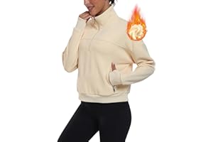 MoFiz Felpa Senza Cappuccio Donna Giacca in Pile Giacca Sudore Pullover Zip Corta per l'Autunno Inverno Felpa Leggera Trekking