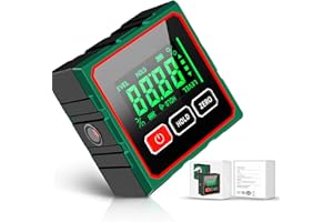KOOLSHIRO Magnetic Digital Angle Finder, USB Charging Digital Level Box,4-Side Strong Magnetic Base & LCD Display Backlight, Precision Measurements, Woodworking Measuring Tool, for Table Miter Saw, Construction