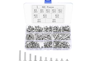 LYIMCHONG 320 PcsChicago Screws Set, Leather Rivets, Chicago Binding Screws, Metal Chicago Screw Posts, Book Binding Rivets for Leather Belts Book Collar Purse Dog Lead Backpack Harness Albums Bag Making