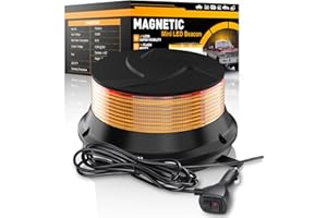 BEAMFLY Luce stroboscopica ambra a LED, luci lampeggianti di sicurezza di avvertimento 12V-24V con base magnetica per camion spazzaneve,veicoli,carrelli elevatori,trattori,carrelli da golf,autobus