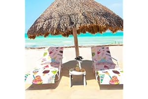 GZGZADMC Beach Towel, Beach Chair Cover, Sun Lounger Beach Towel, Sunbed Towels for Sun Lounger, Chaise Lounge Towel Cover, Sunbed Towels with Pockets