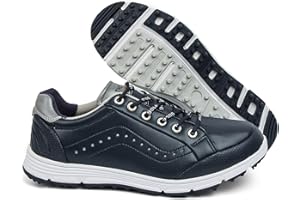 LZQpearl Leder Golfschuhe, wasserdichte Golfschuhe Für Herren, Professionelle rutschfeste Golfschuhe, Outdoor-Turnschuhe Für Golfer, Trainer, Trainer