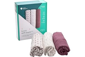 ‎KOALA BABYCARE KOALA BABYCARE - Neugeborenes Musselin 80x80 cm - Packung mit 3 Stück - Neugeborenen-Baumwolldecke - Baumwolle Neugeborene