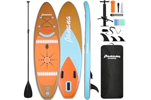 Panana Inflatable Stand Up Paddle Board 10'x30’’x6’’, Premium Surfing Board Kit for Youth & Adults, SUP with Adjustable Paddle Hand Pump Fin Leash Backpack