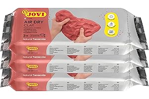 Jovi - Kit Air Dry de 3 unidades - Pasta para modelar, secado al aire sin horno, color Terracota, 3 unidades de 500 Gramos (P88/3)